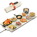 FEPPO Warming Mat for Food, (XXL 35”x16”) Electric Warming Tray with 19 Levels Adjustable Temperature and 6 Hours Timer, 500W Fast Heating, Rollable Large Food Warming Mat for Parties (White)