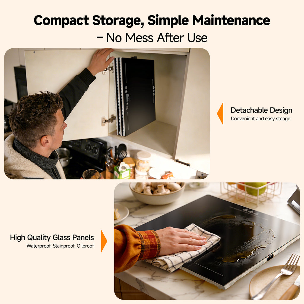 FEPPO Electric Food Warming Tray, Extra-Long 47"x15" 3-in-1 Expandable Modular Food Warmer with Independent Temp & Timer Control, Food Warming Mat for Parties & Buffet (Black)