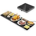 FEPPO Electric Food Warming Tray, Extra-Long 47"x15" 3-in-1 Expandable Modular Food Warmer with Independent Temp & Timer Control, Food Warming Mat for Parties & Buffet (Black)