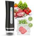 FEPPO Handheld Vacuum Sealer, Compact Vacuum Sealer for food with Visible Water Tank, 30 Reusable Bags Included, 6X Longer Freshness (Black)
