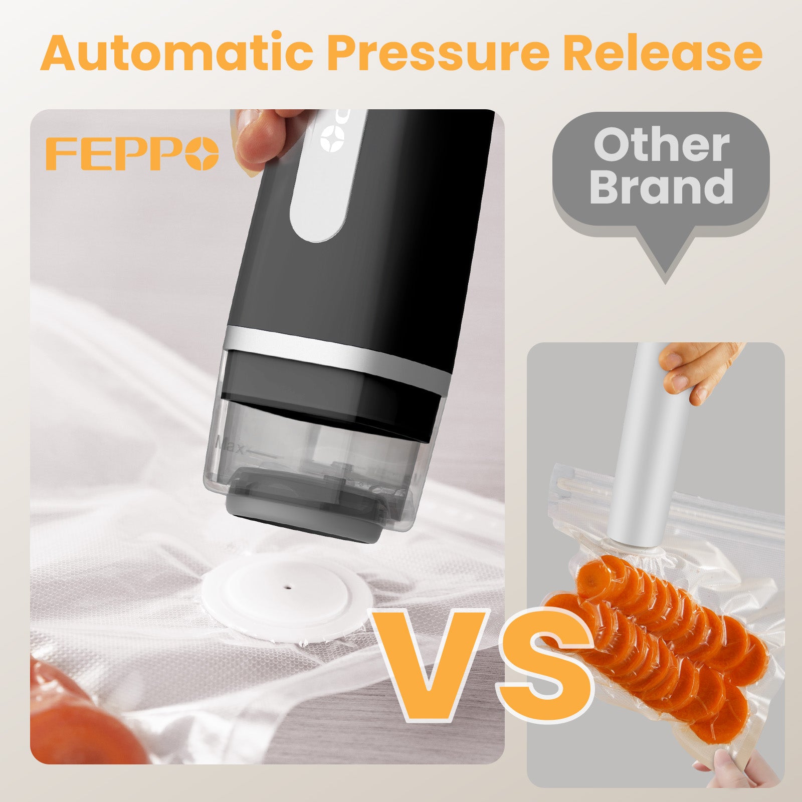 FEPPO Handheld Vacuum Sealer, Compact Vacuum Sealer for food with Visible Water Tank, 30 Reusable Bags Included, 6X Longer Freshness (Black)