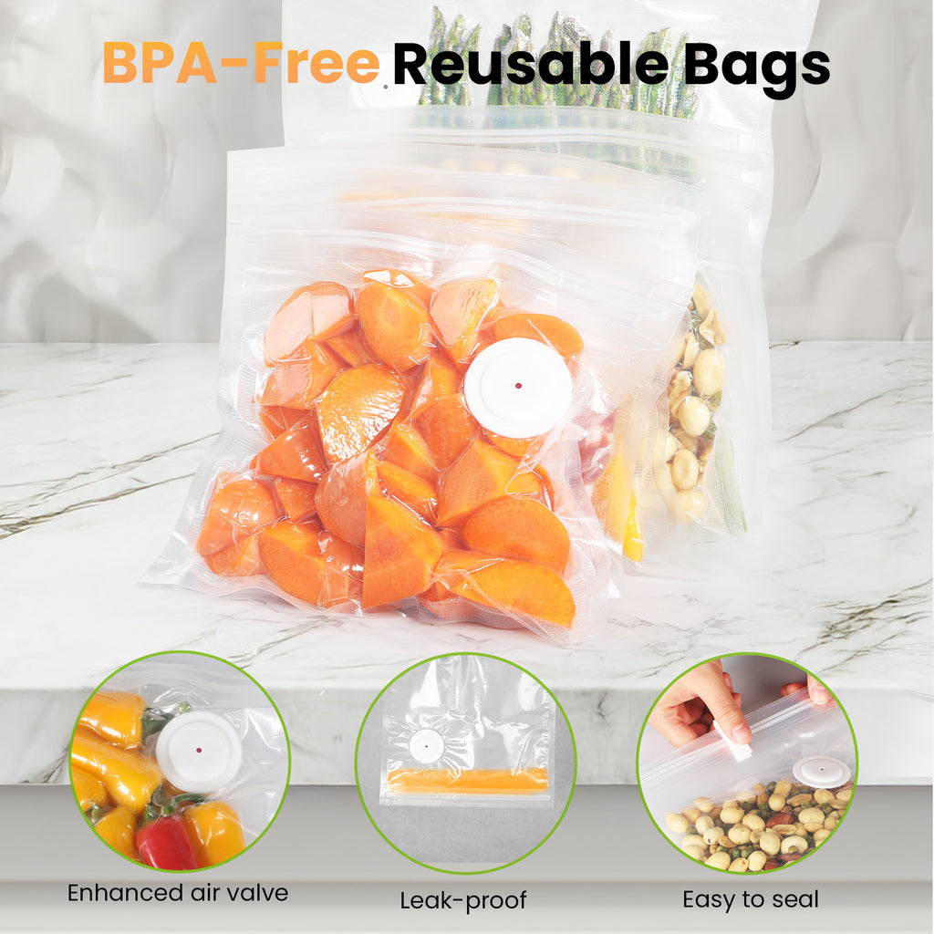 FEPPO Handheld Vacuum Sealer, Compact Vacuum Sealer for food with Visible Water Tank, 30 Reusable Bags Included, 6X Longer Freshness (Black)